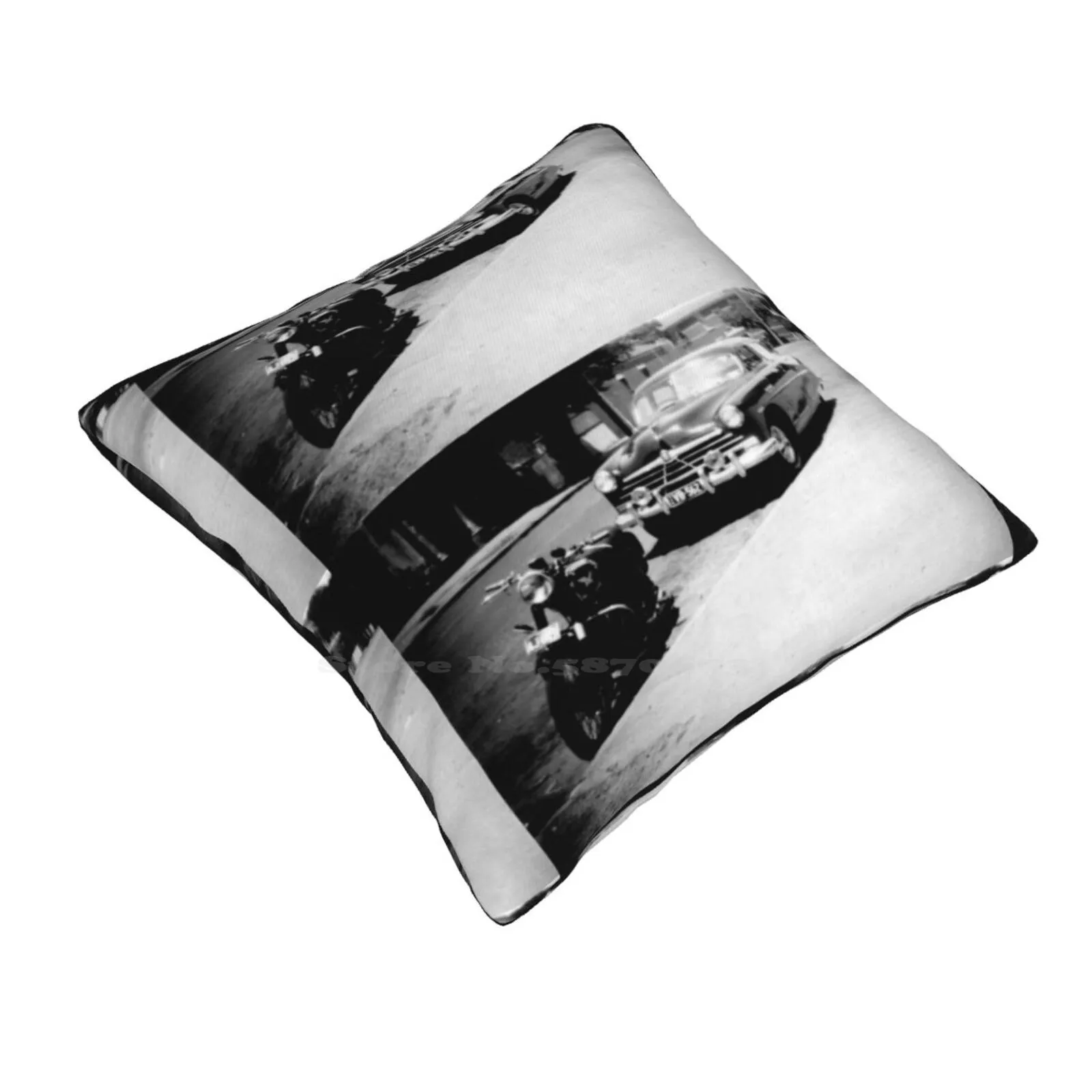 Memories Of The Fifties #2 Throw Cushion Pillow Cover Vintage Motor Bike Black Box Brownie Fifties Film Kodak Matchles Twin