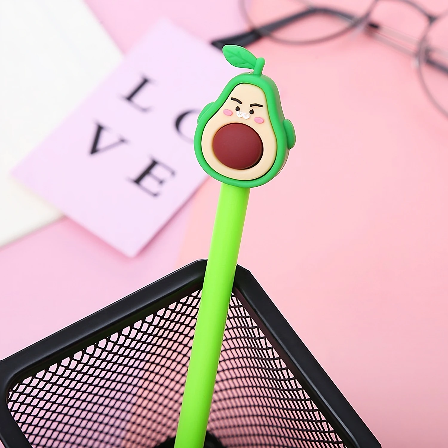 Cute Fruit Shape Avocado Gel Pen Fun Stationery Office Supplies 1PC