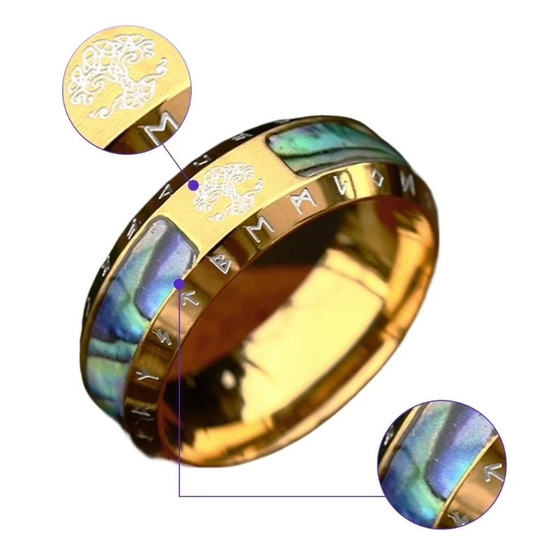 G7NC Retro Styles Nordic Fikinged Rings محمولة للرجال الذين يضم رمز Yggdras