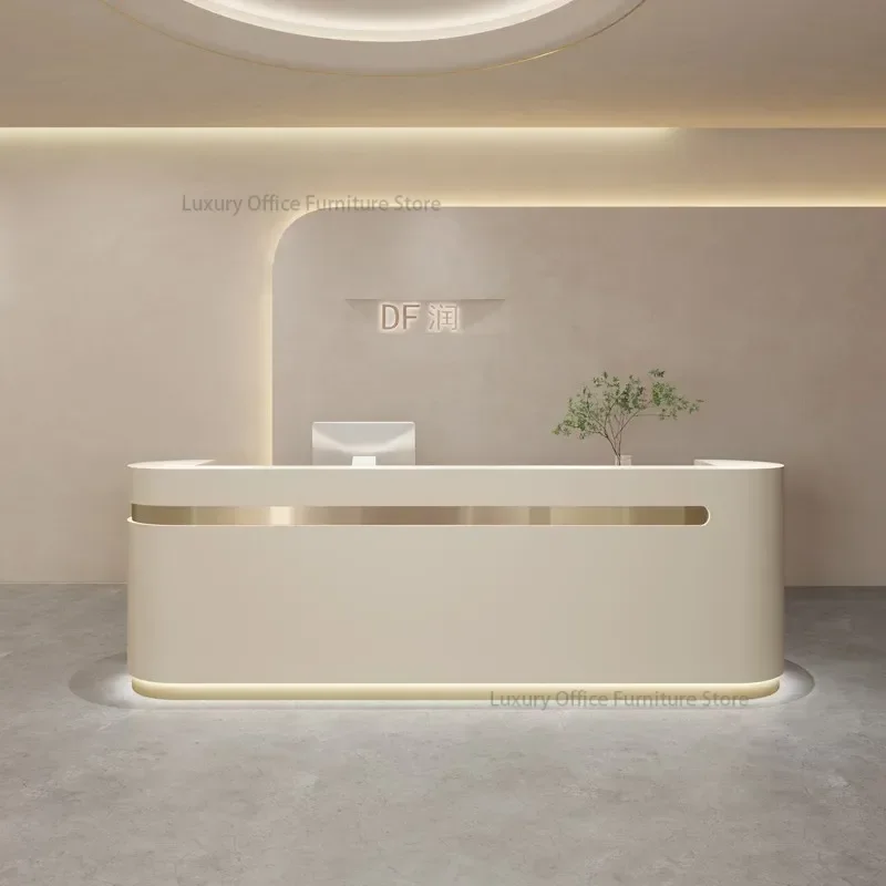 

Luxury Modern Reception Desks Nordic Cream Style Luxury Beauty Salon Counter Customer Help Center Furniture Ontvangstbalie