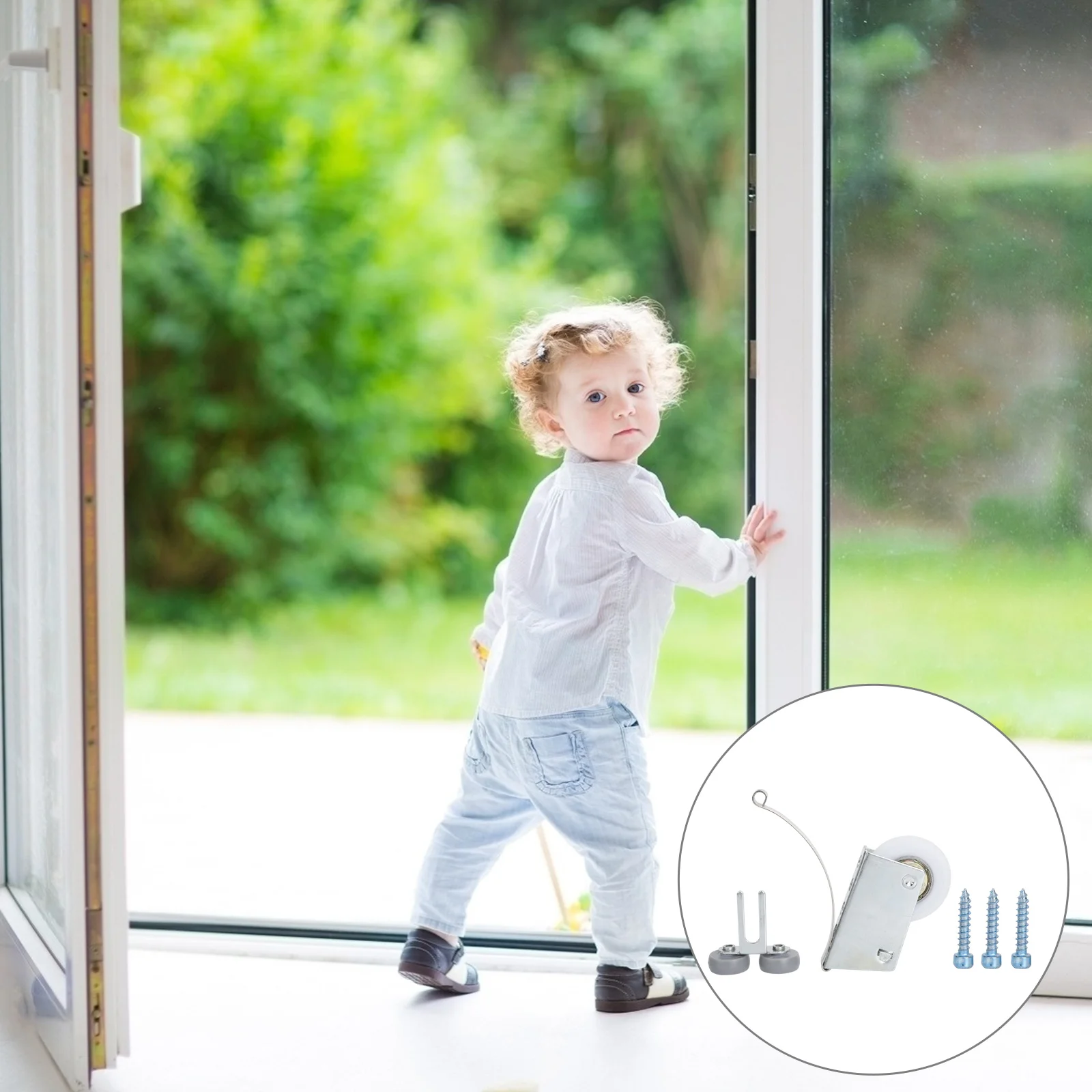 

4Sets Bearing Pulley for Sliding Door Roller High Quality Silent Wheels Easy Install Buffer Limiter Wardrobe Cupboard Closet