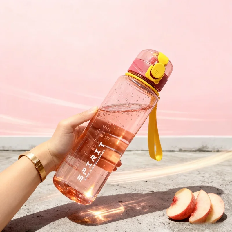 700 مللي زجاجة مياه رياضية مقياس علامة قطرة مقاومة شرب كوب للرياضة في الهواء الطلق زجاجة مشروبات بلاستيكية سعة كبيرة مانعة للتسرب