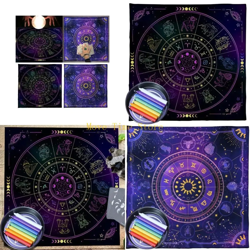 92ME 50x50/60x60/75x75cm Tarot Tablecloth Mat Divinations Board Game Oracles Card Pad