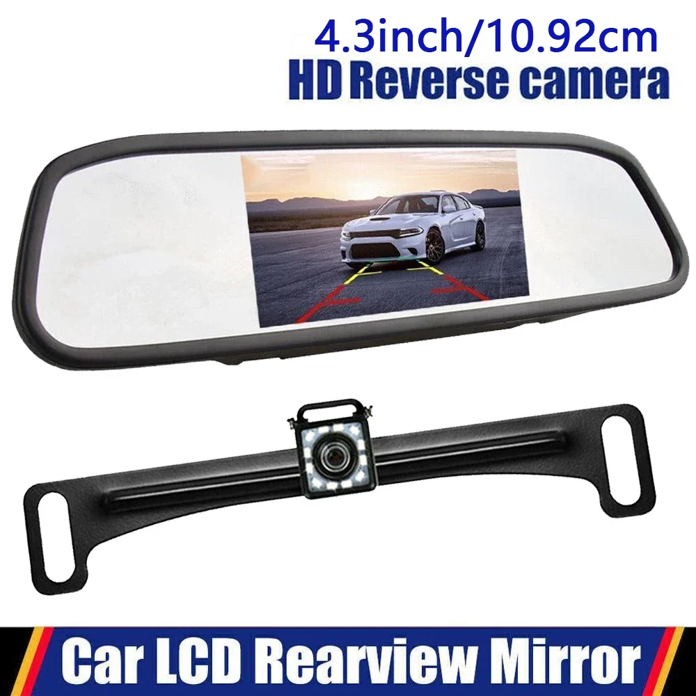 

HD Reversing Camera & 4.3'' Display Monitor Night Vision Reverse Backup Camera Parking Assistance - Full Set
