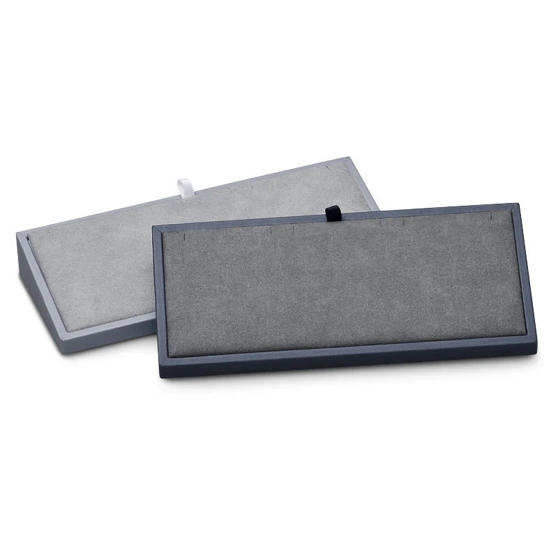 Oirlv Luxury PU Leather Jewelry Display Holder with Microfiber Jewelry Display Shops Props Counter Exhibited Tray for Necklace