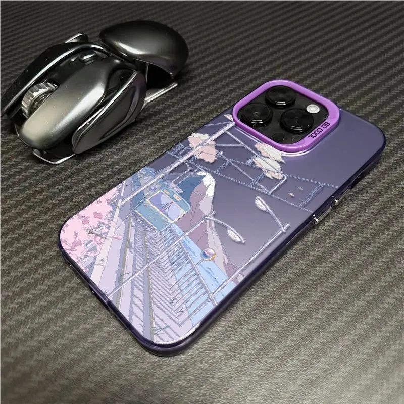 ساكورا شاطئ البحر الترام في اليابان جراب هاتف آيفون 17 16 15 14 13 12 11 برو ماكس XS XR X 7 8 Plus 16E 17 Air 13 غطاء صغير Fundas