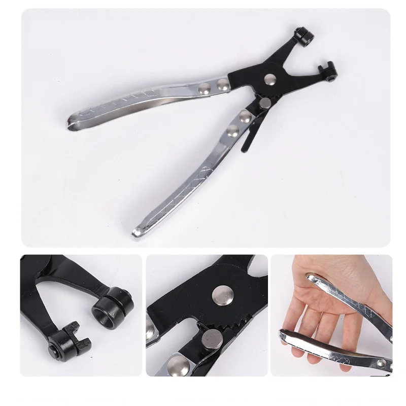 Car Tube Clamp Long Automotive Hose Clamp Pliers Straight Throat Tube Bundle Clamp Removal Tool Straight Smooth Handle Plier