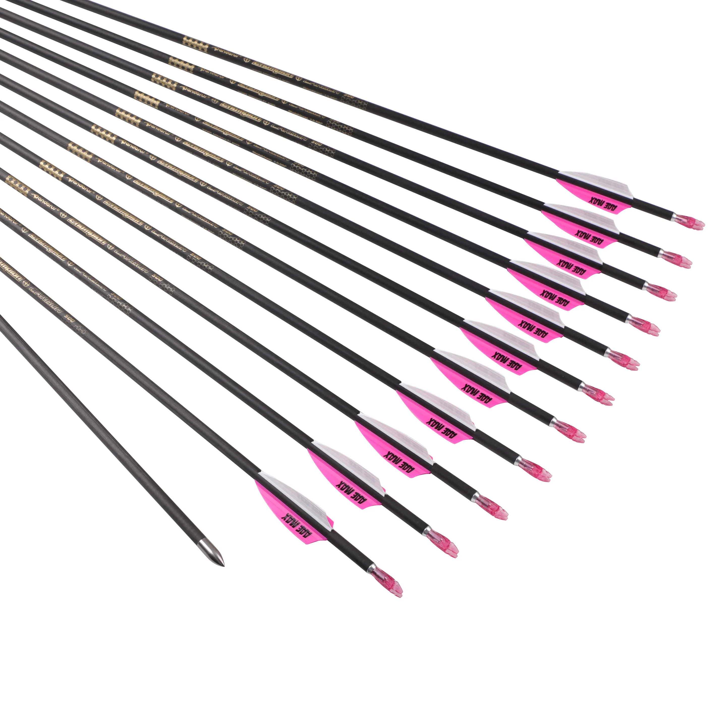 

6/12 шт. стрелы для стрельбы из лука из чистого карбона ID4.2мм, серия SP400, длины 500-1500, для охоты и стрельбы из лука