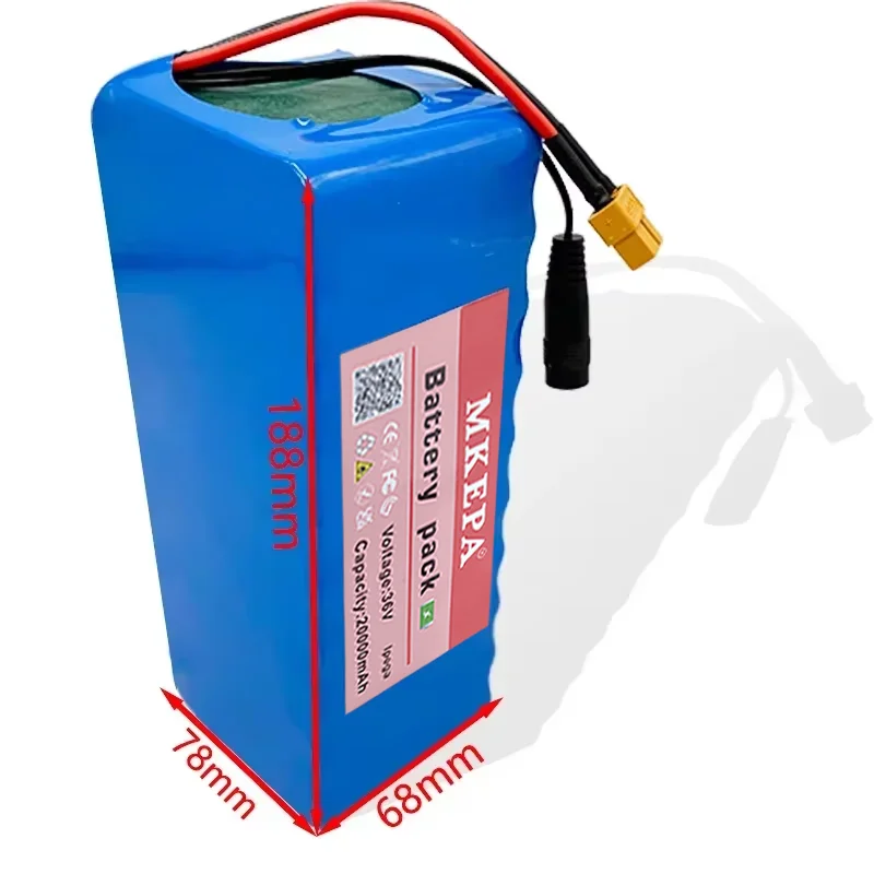 36V 10S4P 20Ah battery pack 500W high power battery 42V 20000mAh Ebike electric bicycle BMS 42v battery plug+charger