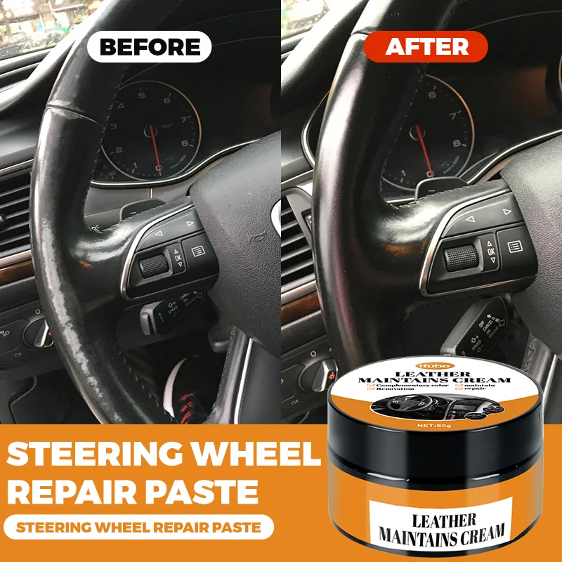 Imitation Leather Repair Paste for Steering Wheels and Car Seats - Restore Faded Imitation Leather, Repair Tears and Scratches.