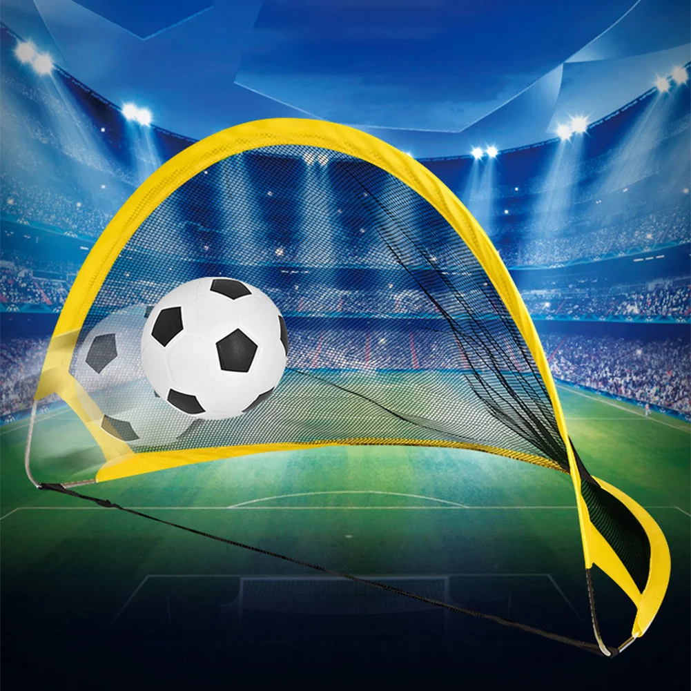 Rede de futebol dobrável com bomba inflável, gol de futebol dobrável, kits de rede de treinamento dobrável para crianças, ambientes internos e externos