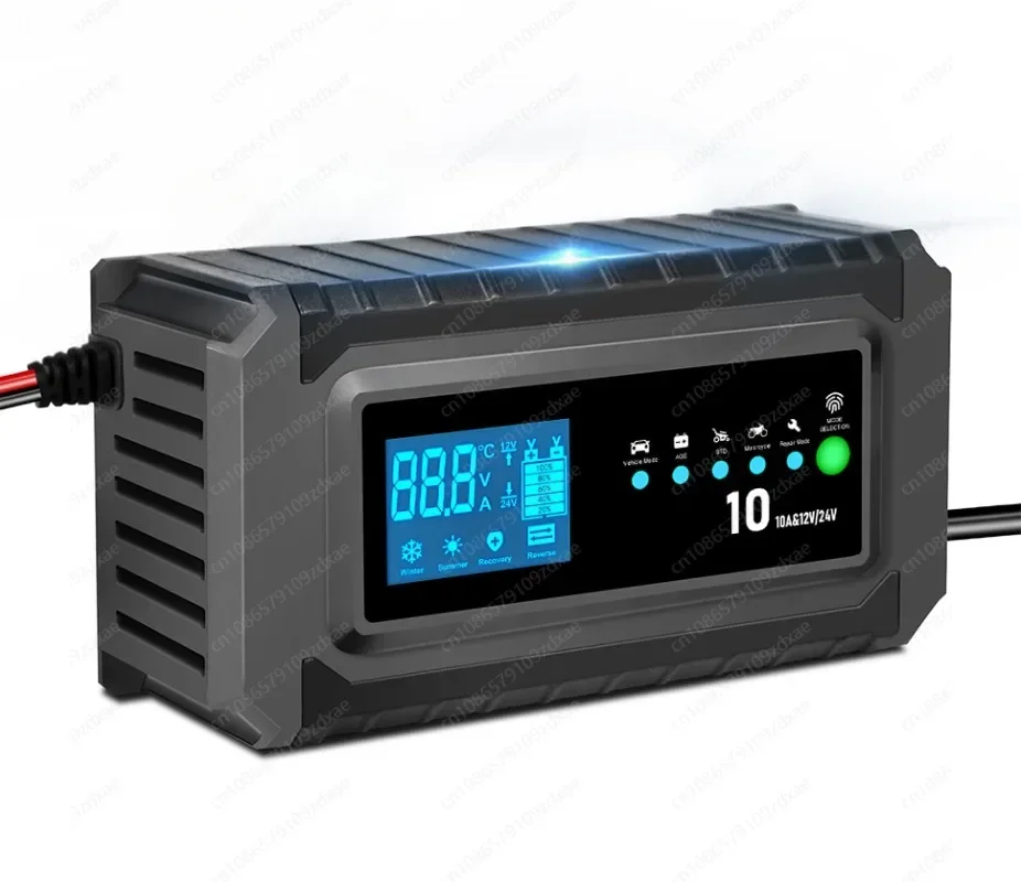 12V-24V 200W smart Car Battery-Charger Full Automatic 10A Digital Car Battery Charger Pulse Repair for AGM GEL WET Lead Acid