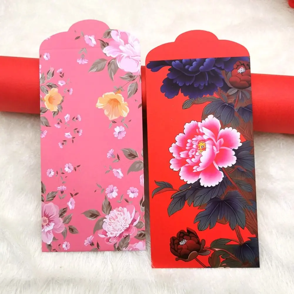 

Flower Red Envelopes Creative Best Wishes Traditional Blessing Bag Lucky Chinese Red Pocket Party Gifts