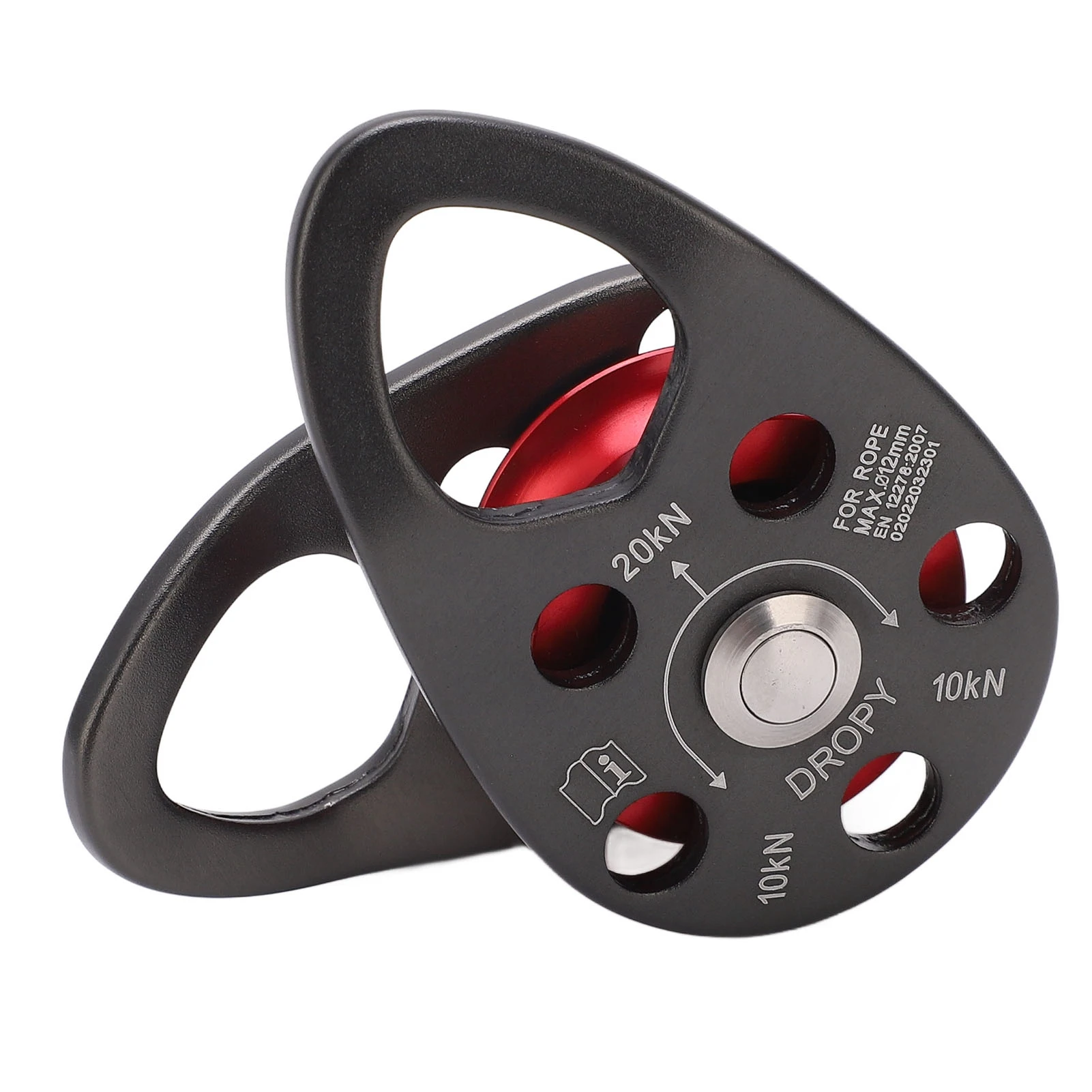 Aluminum Single Pulley Fixed Side Plates Roller Bearing Bearing Pulley Gray and Red High Load Bearing Lifting Pulley