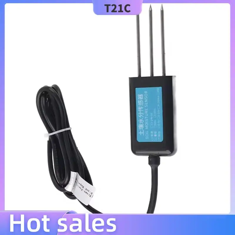 

T21C Датчик влажности почвы Одиночный датчик передатчика влажности почвы Тестер выхода RS485 12-24 В постоянного тока Диапазон измерения 0-100%
