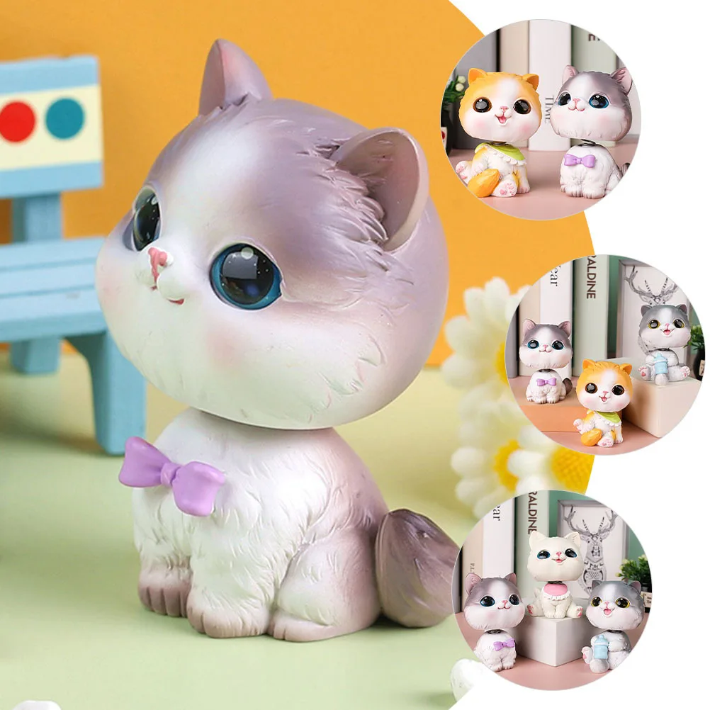 

Chic Resin Cat Statue Mini Resin Figure for Desktop Shelf Window Decoration Gift Cat Figure Tiny Animals Mini Figurine