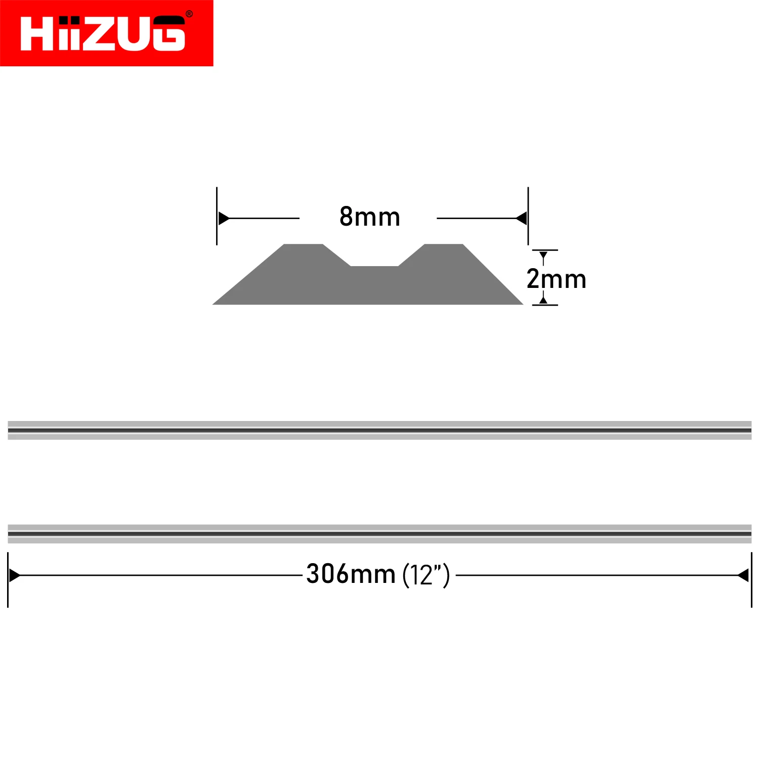 Imagem -03 - Facas de Lâminas de Plaina de 306 mm para Plaina Makita 2012nb Makita 2012 793346 Ferramentas para Carpintaria Plaina Jointer Tools 306x8x2 mm Unidades