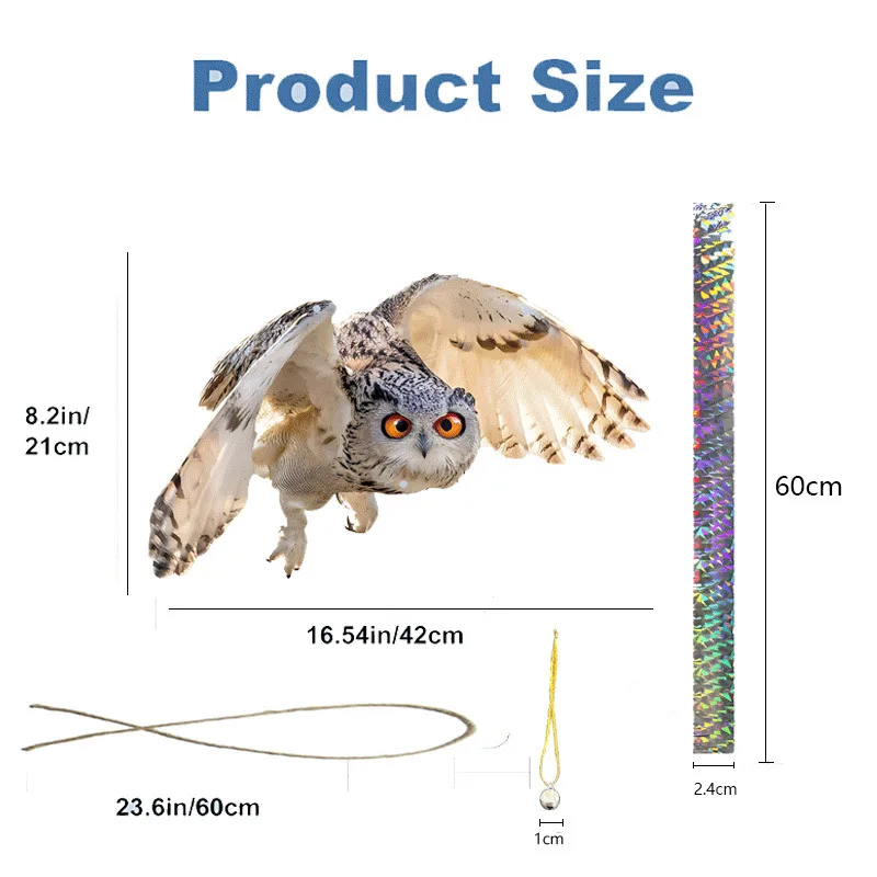 Decorative Acrylic Raptor Pendant Bird Scarer For Garden Backyard Outdoor Tree Hanging Ornament Statue Decor