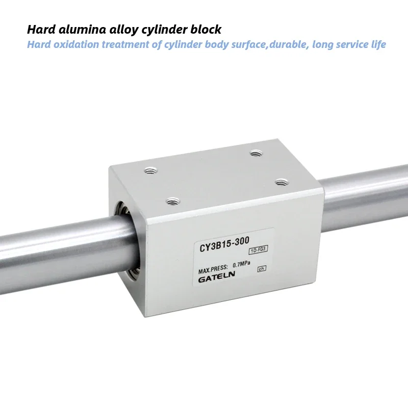 سلسلة CY3B6 أسطوانة بدون قضبان مقترنة مغناطيسيًا ارتفاع ضغط سبائك الألومنيوم اسطوانة الهواء الهوائية CY3B6-100 CY3B6-200 #4