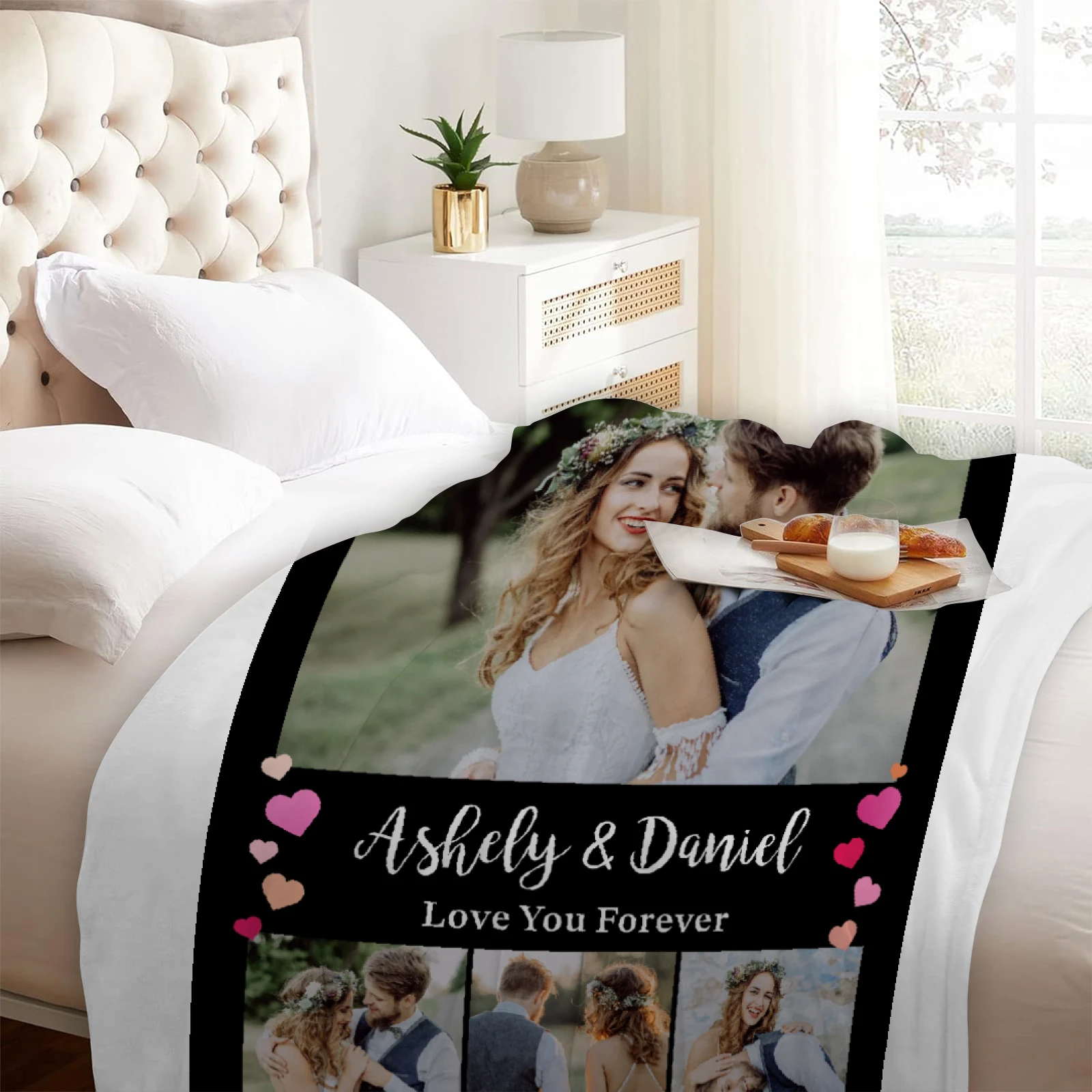 Custom Photo Flannel Blanket - Personalized Image Print, Soft & Cozy for All Seasons, Perfect Gift for Family & Friends
