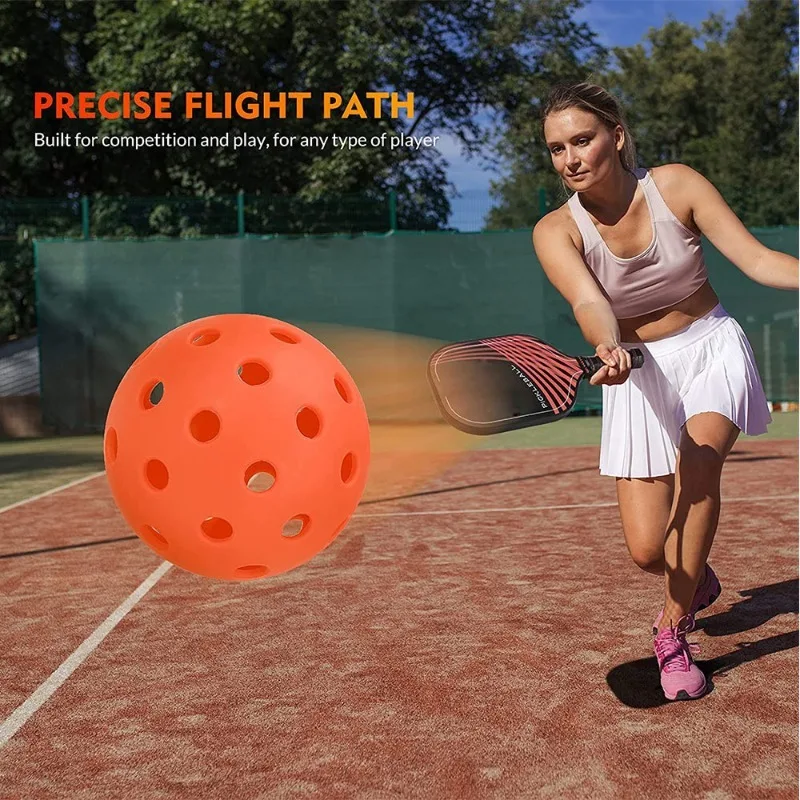 

26 Hole Pickleball 72MM Orange Plastic Practice Baseball PE Blow Mold Floor Ball for Sports Training and Games