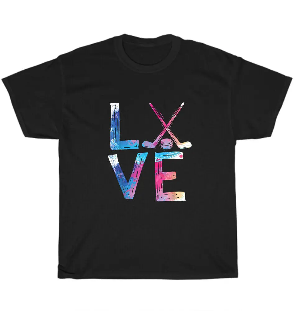 Love Ice Hockey Winter Sports  Fans Lover T-Shirt Unisex Funny Tee GiftUnisex Summer Cotton Luxury Brand Super SizeAnime G