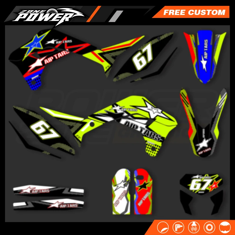 Powerzone Custom Motorcycle Graphics Background Decals Sticker Kits for Sherco SE SEF 2017 2018 2019 2020 2021 2022 2023