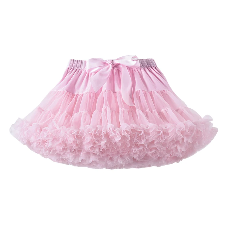 DE PEACH Baby Kids Puffy Tutu Skirts For Girls Lace Tulle Pettiskirt Skirt Children Princess Ballet Dance Party Fluffy Skirt