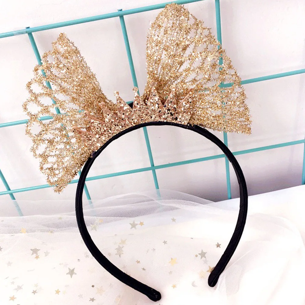 

1Pcs Crown Hair Hoop Bowknot Fashion Headwear Birthday Party Hair Accessory Lovely Headdress Funny Hairwear