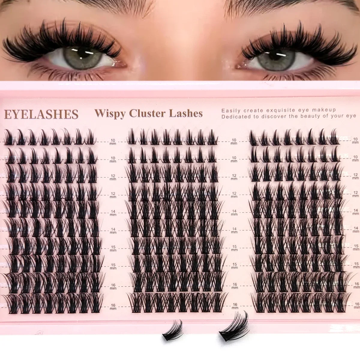 AMSDCN Manga Lash Clusters Wispy Fairy Fluffy Eyelash Clusters Anime Cosplay Individual Lash Extensions eyelashes
