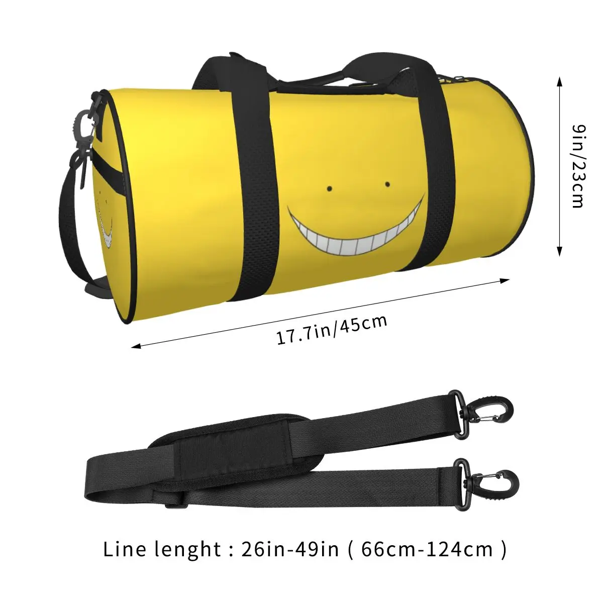 A-Assasinations Classroom Sports Bags Anime Minimalist Travel Gym Bag with Shoes Novelty Handbags Couple Waterproof Fitness Bag