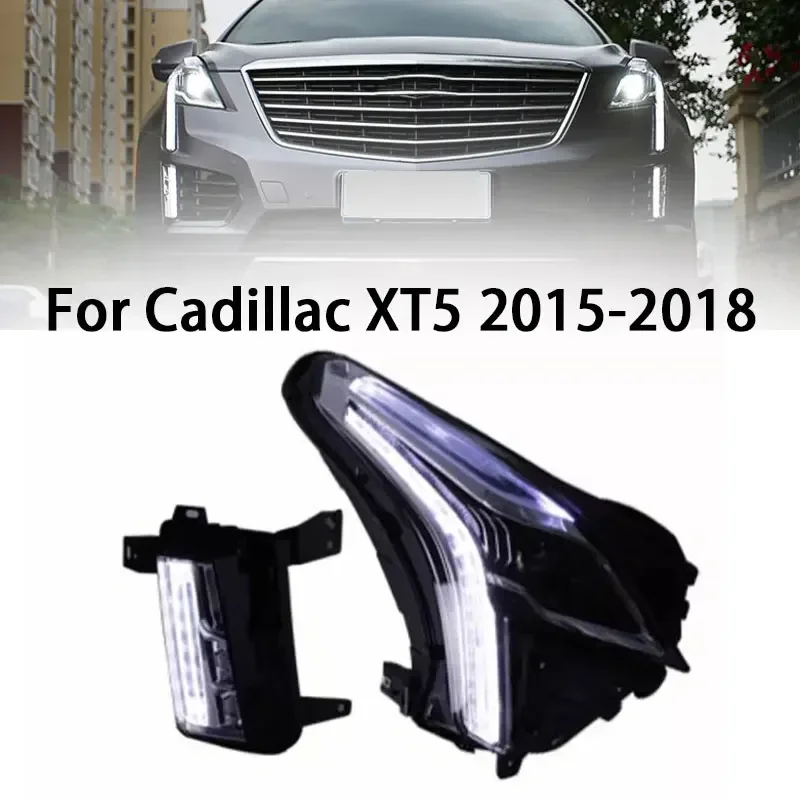

Автомобильный передний фонарь для Cadillac XT5, светодиодные фары 2016 ~ 2019y, автомобильные аксессуары, противотуманные фары DRL для cadillac XT5, фары