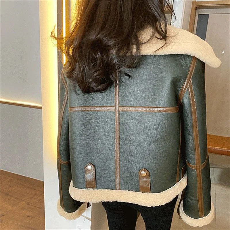 Imagem -05 - Cabolsa de Pele de Vison para Mulheres Colarinho de Pelúcia Longa Pele de Vison Falsa Outwear Coreano Solto Top Feminino Outono e Inverno Novo