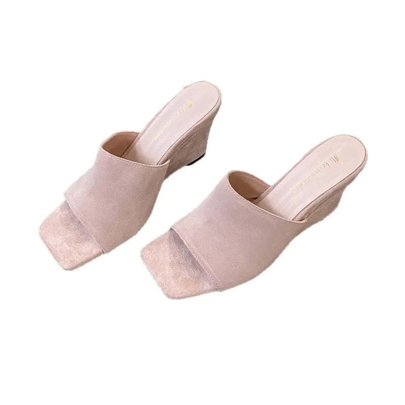 Pantofole donna scarpe estive piattaforma bassa Pantofle Slides infradito in gomma su un cuneo moda 2024 Hawaiian Luxury Soft PU Casua