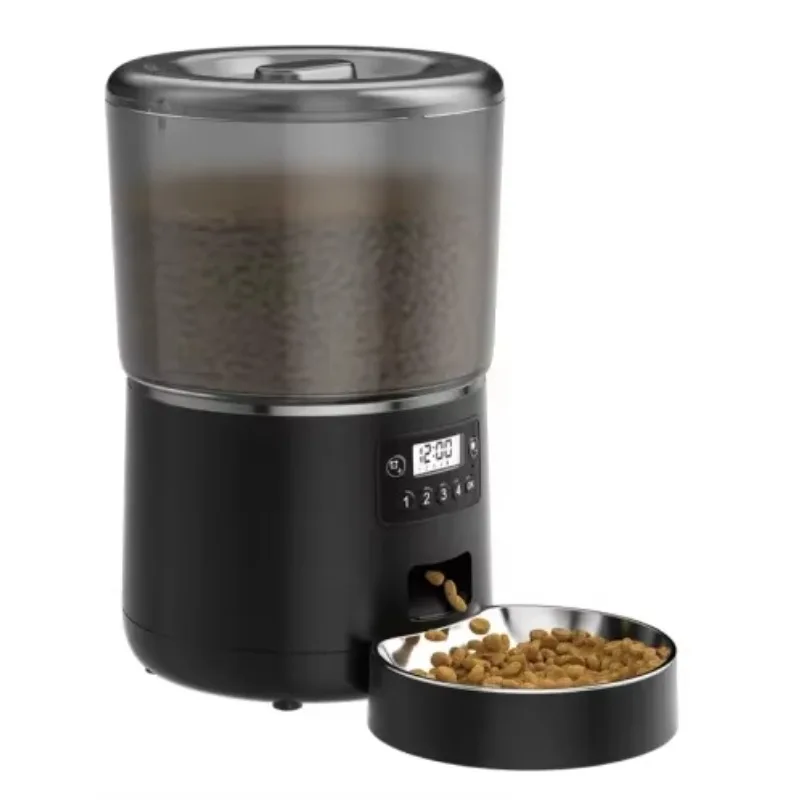وحدة تغذية القطط WiFi سعة 4 لتر للتغذية عن بعد، وحدة تغذية الطعام الذكية للتغذية عن بعد، مغذيات القطط الأوتوماتيكية الذكية