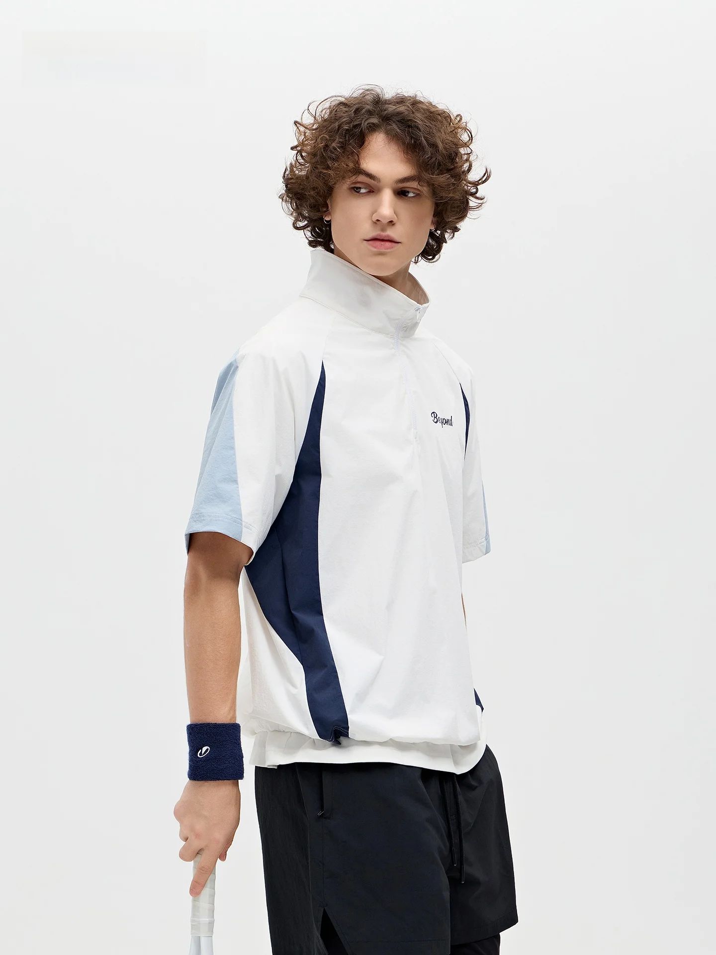 

Футболка OGB Color Blo с буквенным принтом, повседневная, спортивная, для отдыха, для пар, дышащая, из нейлона и полиэстера, с коротким рукавом