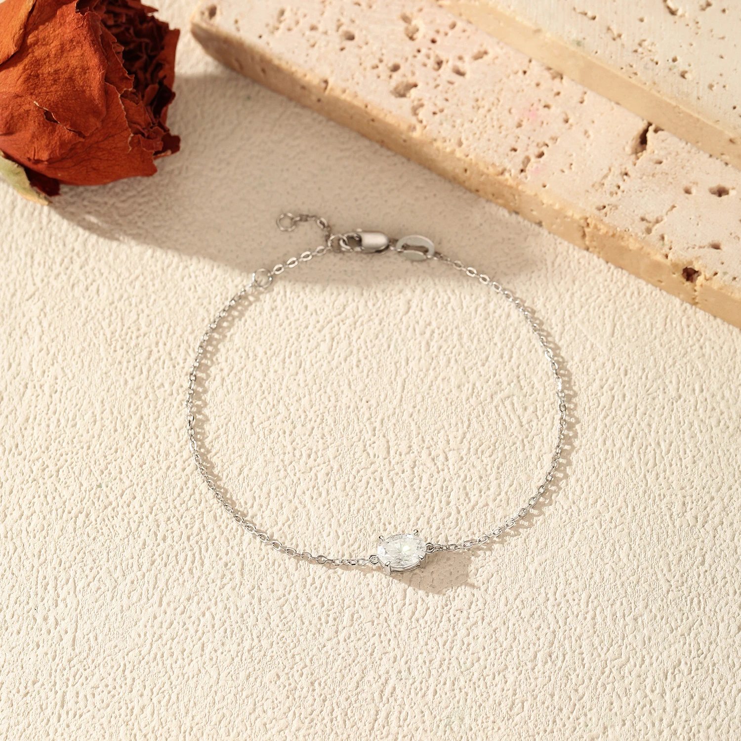 MODIAN 1CT Oval Moissanite Bracelet 925 Sterling Silver Trendy Temperament Link Chain Bracelet For Women Fine Jewelry 5