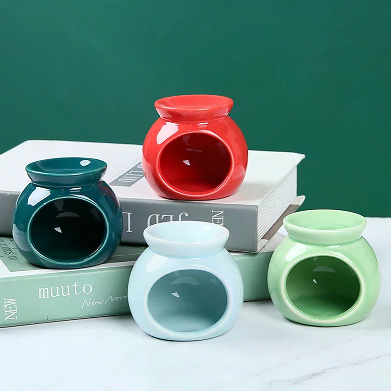 Holder Porcelain Aroma Burner Essential Oil Furnace Mini Candle Solid Color Ceramic Crafts Aromatherapy Diffuser Home Decor