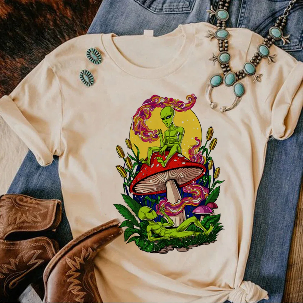 Mushroom t shirt female 2000s Classic Pastel Y2k graphic Digital t shirt 2000s streetwear harajuku Grunge Y2k