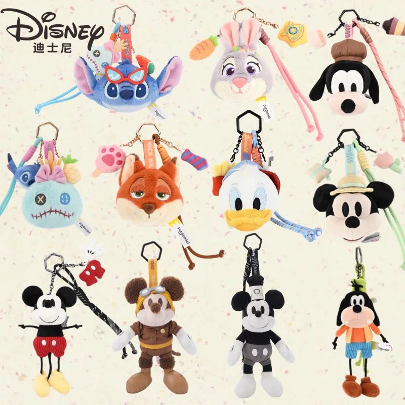 

Оригинальный плюшевый брелок Disney с Микки Маусом, Гуфи и Дональдом Даком, мягкая игрушка-подвеска для рюкзака, аксессуар для детей и взрослых