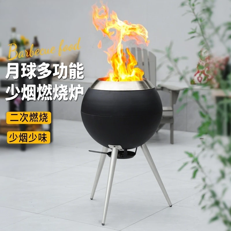 Outdoor Garden Secondary Burning Charcoal Firewood BBQ Grill Garden Grill Grill Granular Rack No Smoke Less Smoke