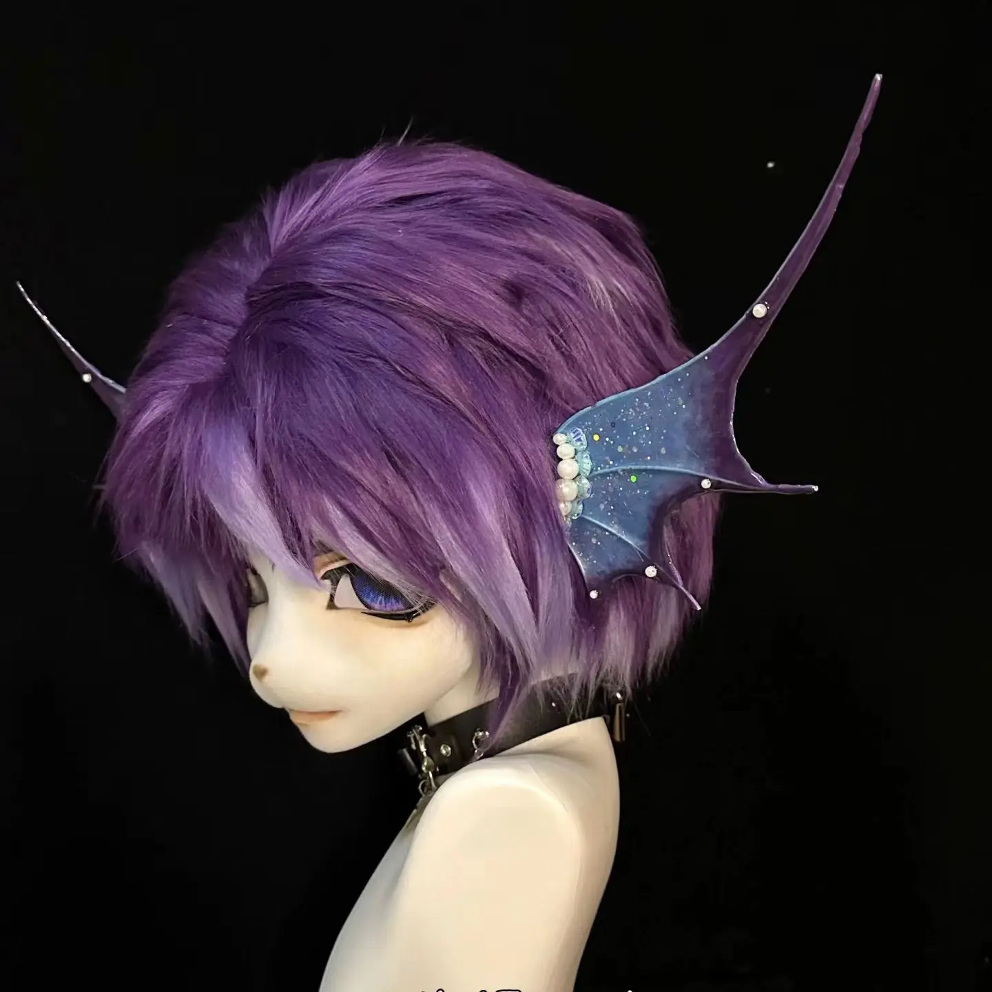 NEW Mermaid Ears COS Gradient Shark Ears Headdress Fairy Wizard Hair Accessories Shark Ears Mermaid Props Photo Cosplay 4
