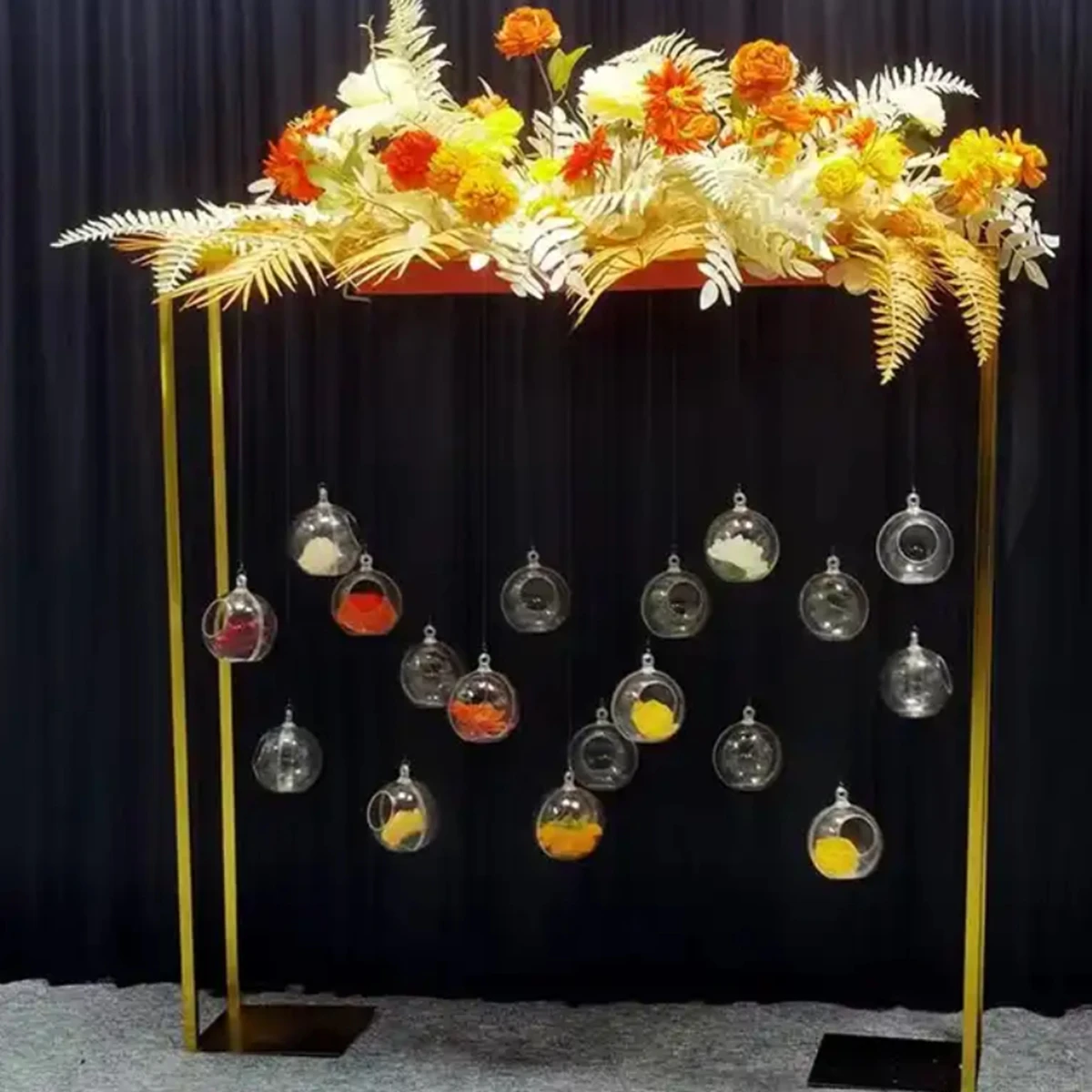 6pcs)table centerpiece decoration with acrylic ball pendant modern wedding flower stand decor