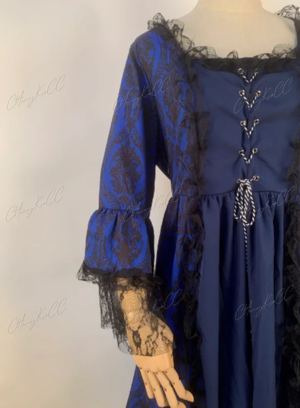 Vestido Medieval de talla grande para mujer, traje gótico de vampiro, manga de encaje, Halloween, Steampunk, Vintage, venta al por mayor, Dropshipping, 5XL