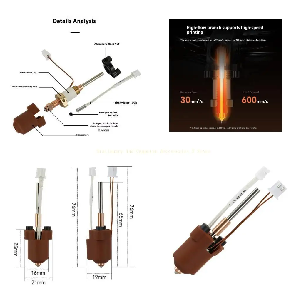 

Hotend Set Cartridge Heverder Extrader Head Spulse Compled Комплект Hot Cond Замена для аксессуаров для 3D -принтеров K1C