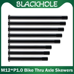 P1.0*M12 Bike Fork Frame Thru Axle Skewers 12mm Bicycle Wheel Hub Quick Release Skewers MTB Road Thru Axle Shaft Nuts Bike Parts