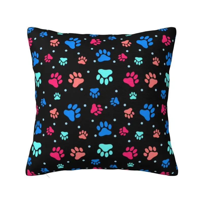 

Paw Prints Cushion Cover 40x40 Cm Velvet Polyester Animal Dog Paw Throw Pillow Case For Sofa Living Room Decoration Pillowcase