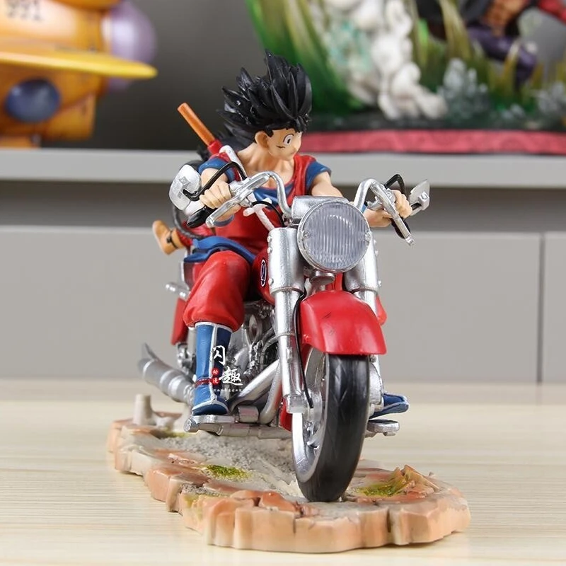 

Dragon Ball Gk Motorcycle Father Son Goku Gohan Motorcycle Statue Pvc Action Figure Model Desktop Ornament Toys Collectible Gift