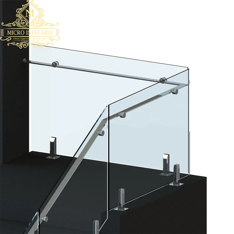 Customization Hot Sale Modern Design Balcony Glass Railing Aluminium Handrail Balustrade for Stairs