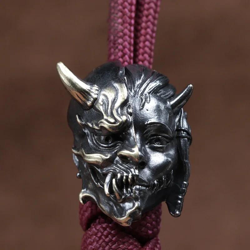 Raksasi Demon Brass Knife Beads EDC DIY Paracord Woven Bracelets Lanyard Pendants Accessories Outdoor Tool Hangings Charms Gifts